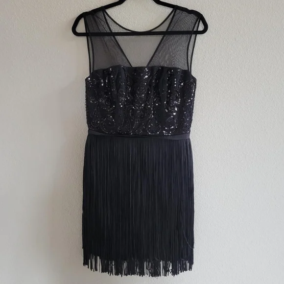 bcbgmaxazria black sequin dress BCBGMAXAZRIA Girls Velvet Sequin Dress with Satin Hem in Black 10 Yrs